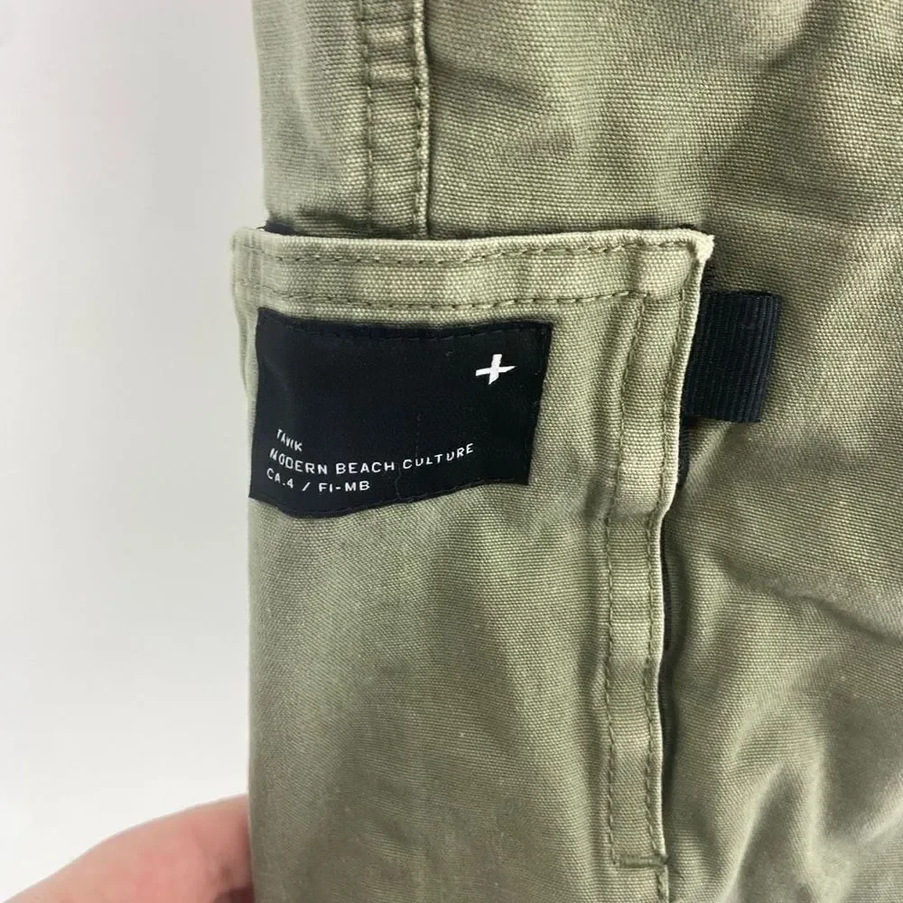 Tavik Men's Green Modern Beach Culture Cotton Freighter Shorts Size 30 - Picture 3 of 5